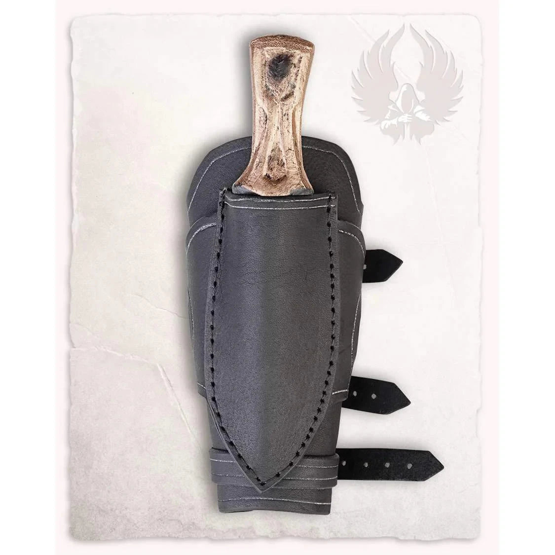 Gerard Bracers with Dagger Holder - Black left LARP Gear Mytholon  | Multizone: Comics And Games