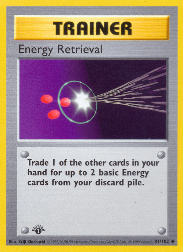 Energy Retrieval (81/102) (Shadowless) [Base Set 1st Edition] Pokemon Single Pokémon  | Multizone: Comics And Games