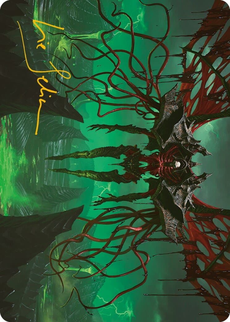 Archfiend of the Dross Art Card (Gold-Stamped Signature) [Phyrexia: All Will Be One Art Series] MTG Single Magic: The Gathering  | Multizone: Comics And Games