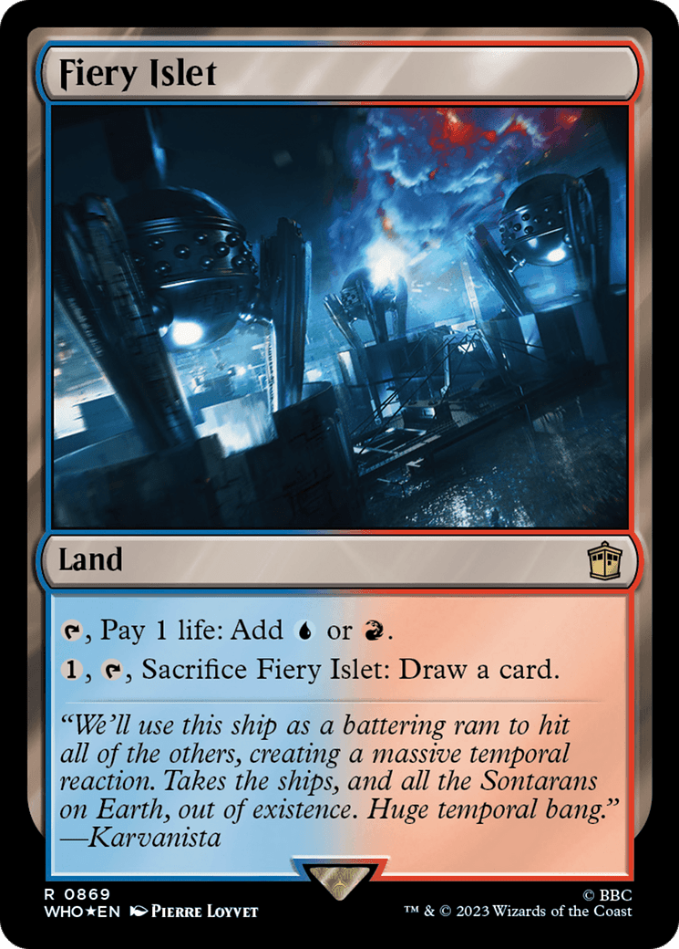 Fiery Islet (Surge Foil) [Doctor Who] MTG Single Magic: The Gathering  | Multizone: Comics And Games