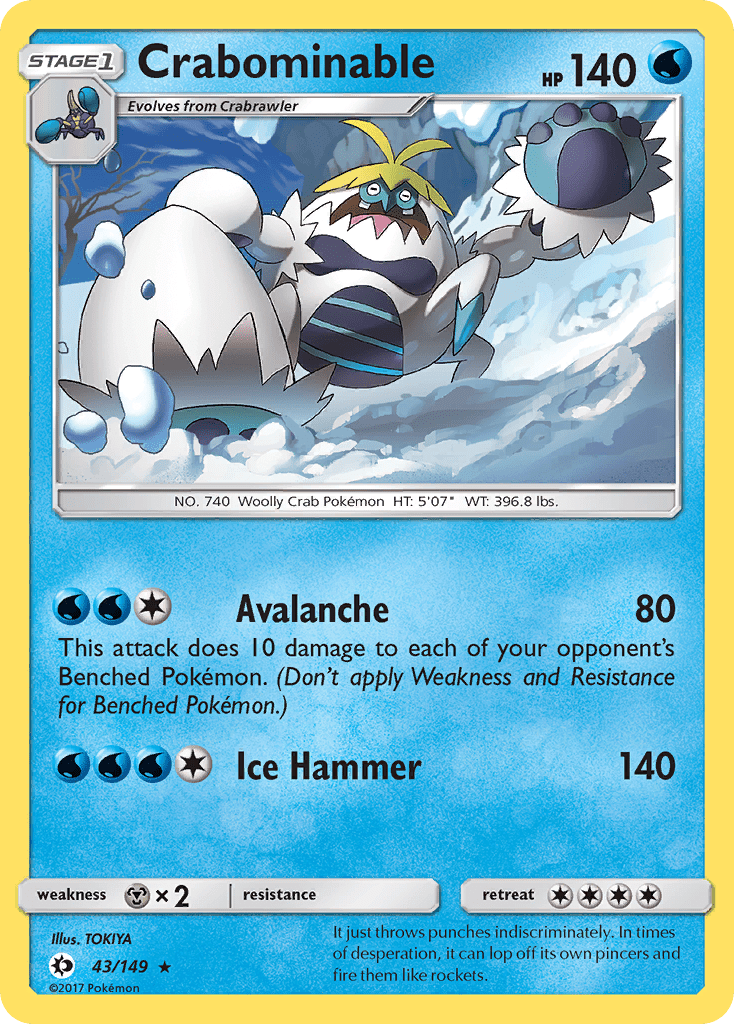 Crabominable (43/149) [Sun & Moon: Base Set] Pokemon Single Pokémon  | Multizone: Comics And Games
