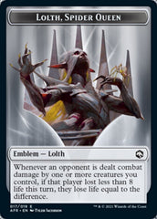 Wolf // Lolth, Spider Queen Emblem Double-Sided Token [Dungeons & Dragons: Adventures in the Forgotten Realms Tokens] MTG Single Magic: The Gathering  | Multizone: Comics And Games