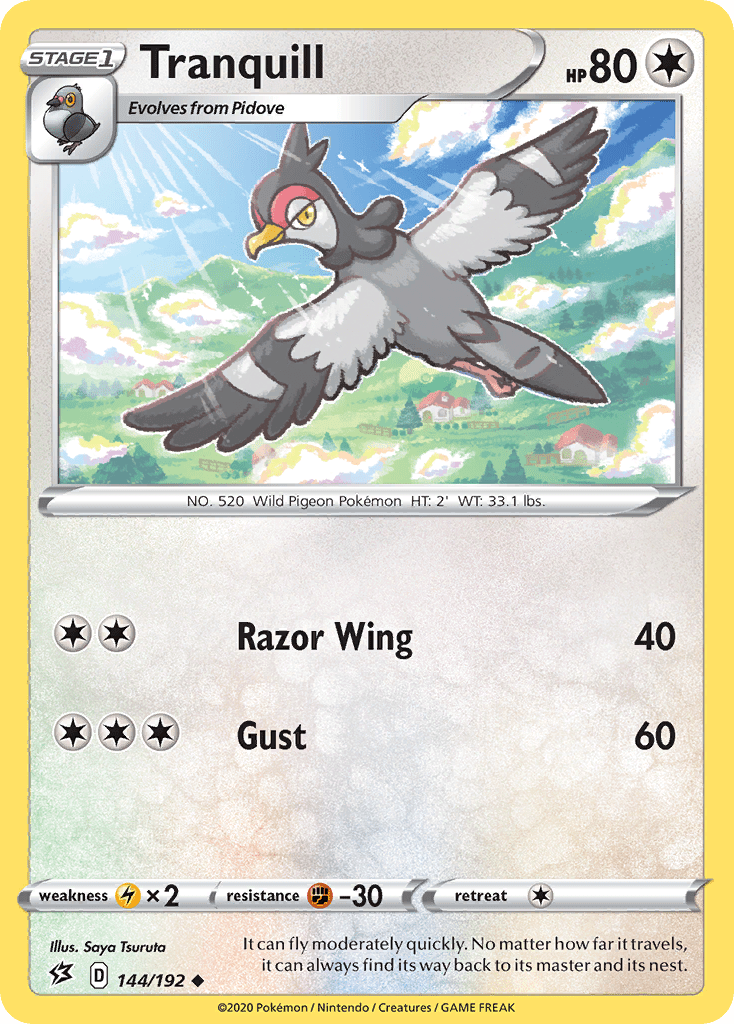 Tranquill (144/192) [Sword & Shield: Rebel Clash] Pokemon Single Pokémon  | Multizone: Comics And Games