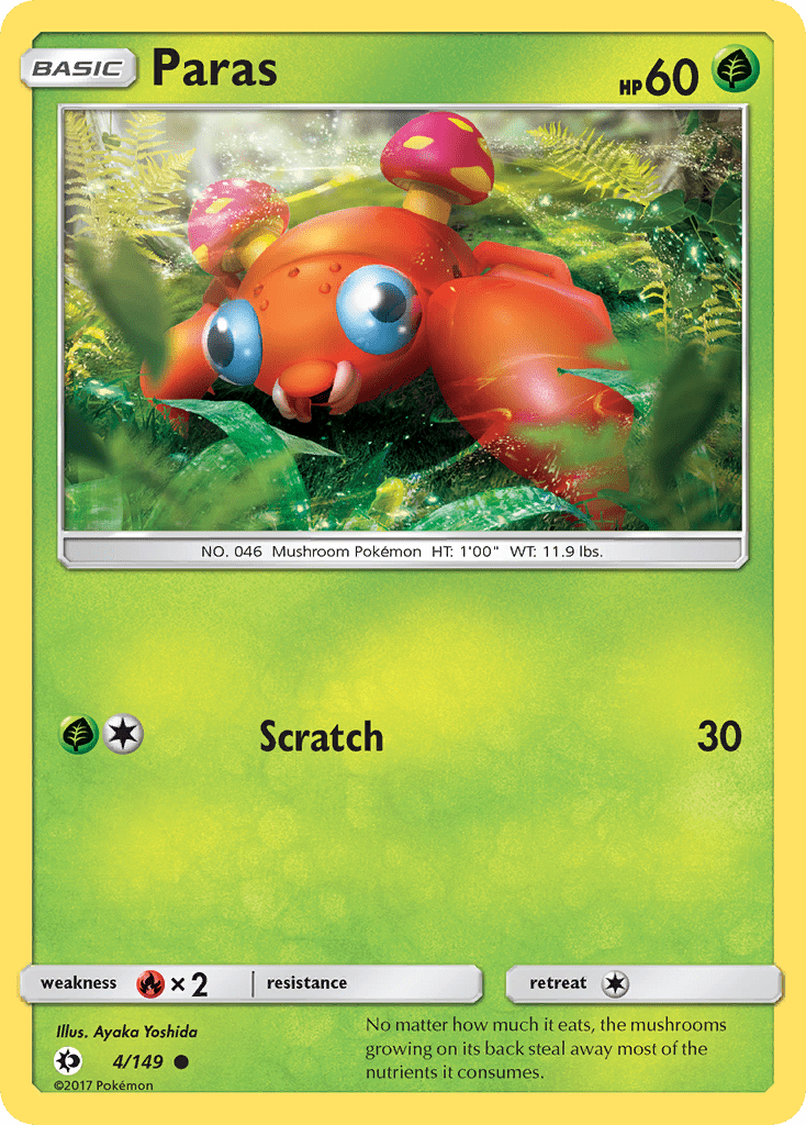 Paras (4/149) [Sun & Moon: Base Set] Pokemon Single Pokémon  | Multizone: Comics And Games