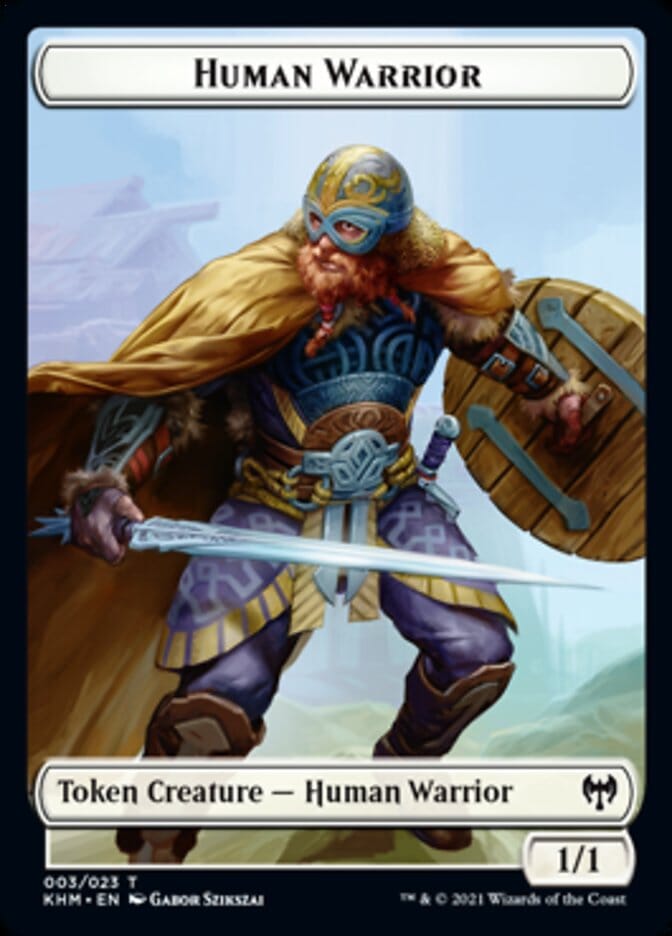 Human Warrior Token [Kaldheim Tokens] MTG Single Magic: The Gathering  | Multizone: Comics And Games
