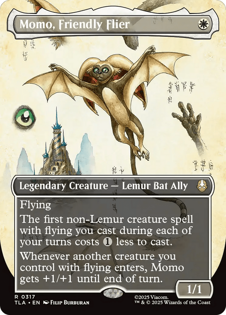 Momo, Friendly Flier (Borderless) [Avatar: The Last Airbender] MTG Single Magic: The Gathering  | Multizone: Comics And Games