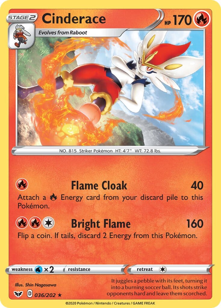 Cinderace (036/202) (Cracked Ice Holo) (Theme Deck Exclusives) [Sword & Shield: Base Set] Pokemon Single Pokémon  | Multizone: Comics And Games