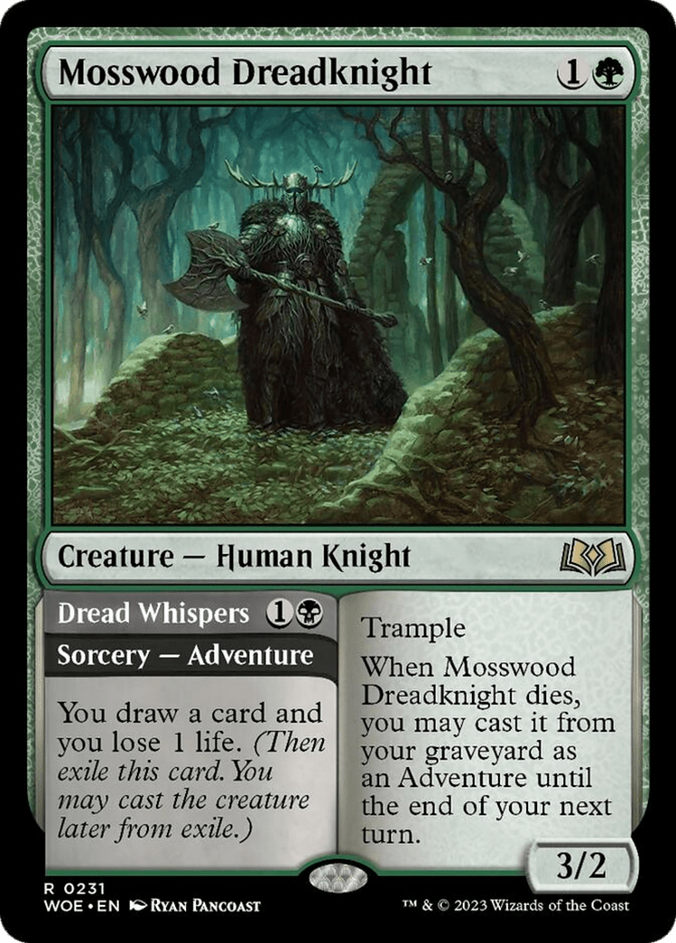 Mosswood Dreadknight // Dread Whispers [Wilds of Eldraine] MTG Single Magic: The Gathering  | Multizone: Comics And Games