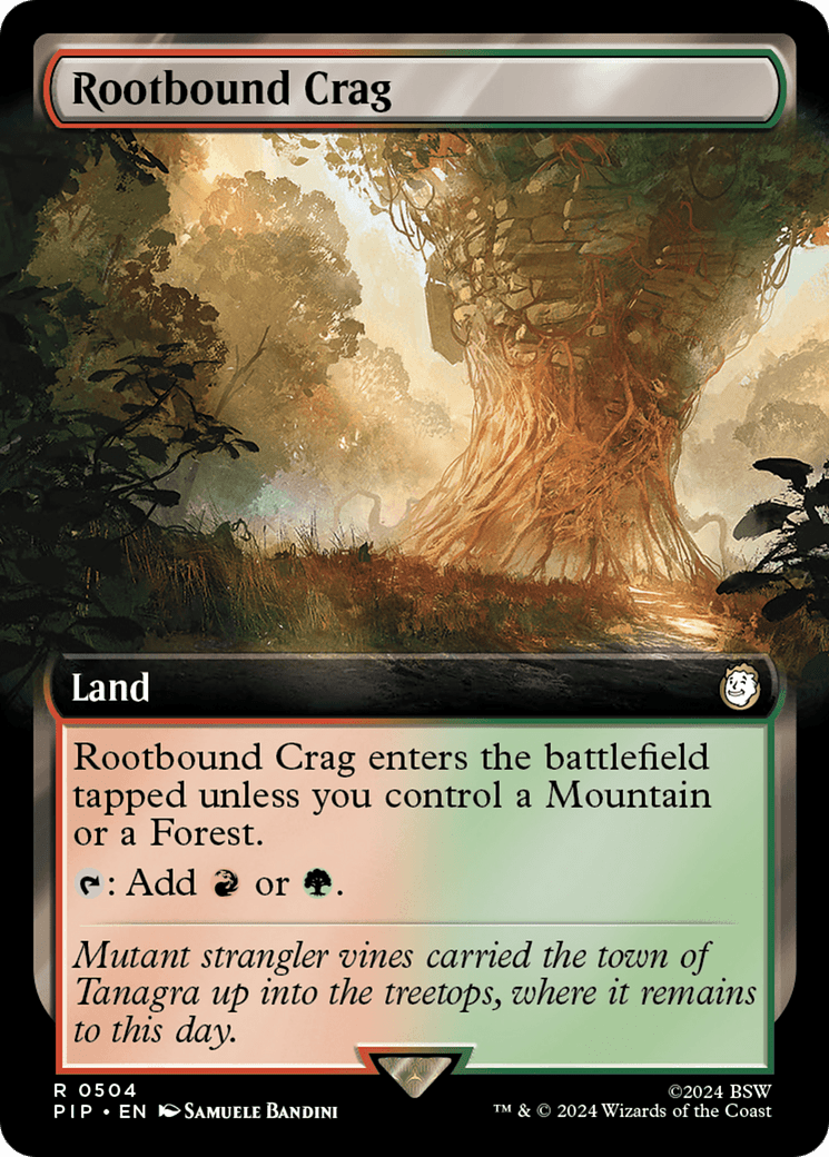Rootbound Crag (Extended Art) [Fallout] MTG Single Magic: The Gathering  | Multizone: Comics And Games