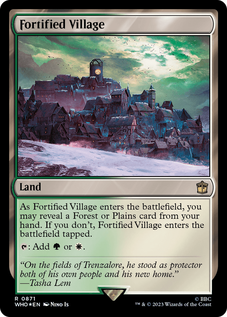 Fortified Village (Surge Foil) [Doctor Who] MTG Single Magic: The Gathering  | Multizone: Comics And Games
