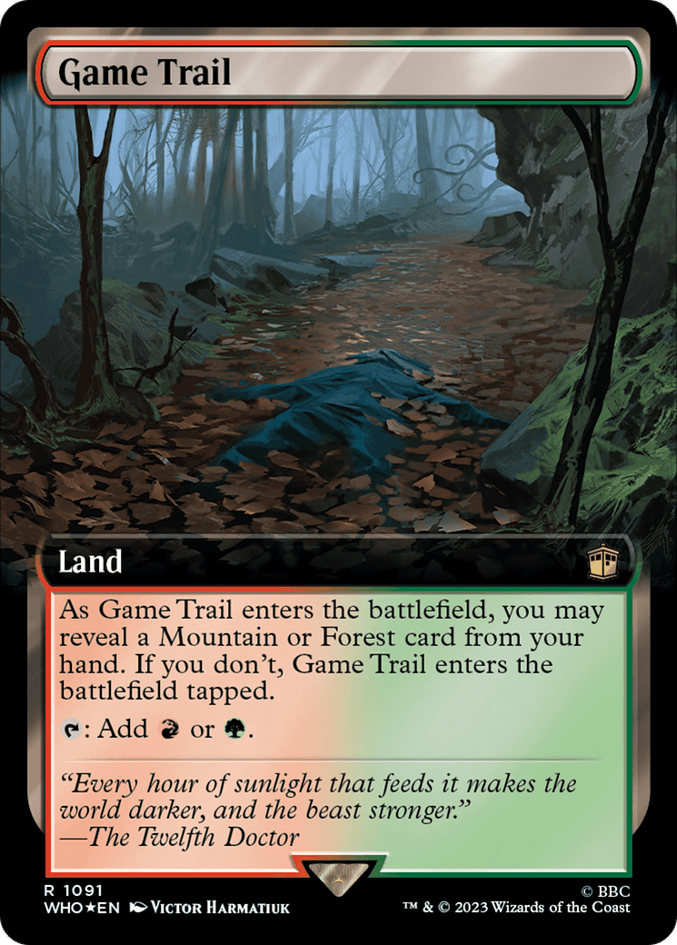 Game Trail (Extended Art) (Surge Foil) [Doctor Who] MTG Single Magic: The Gathering  | Multizone: Comics And Games