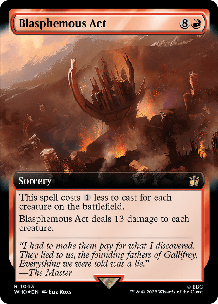 Blasphemous Act (Extended Art) (Surge Foil) [Doctor Who] MTG Single Magic: The Gathering  | Multizone: Comics And Games
