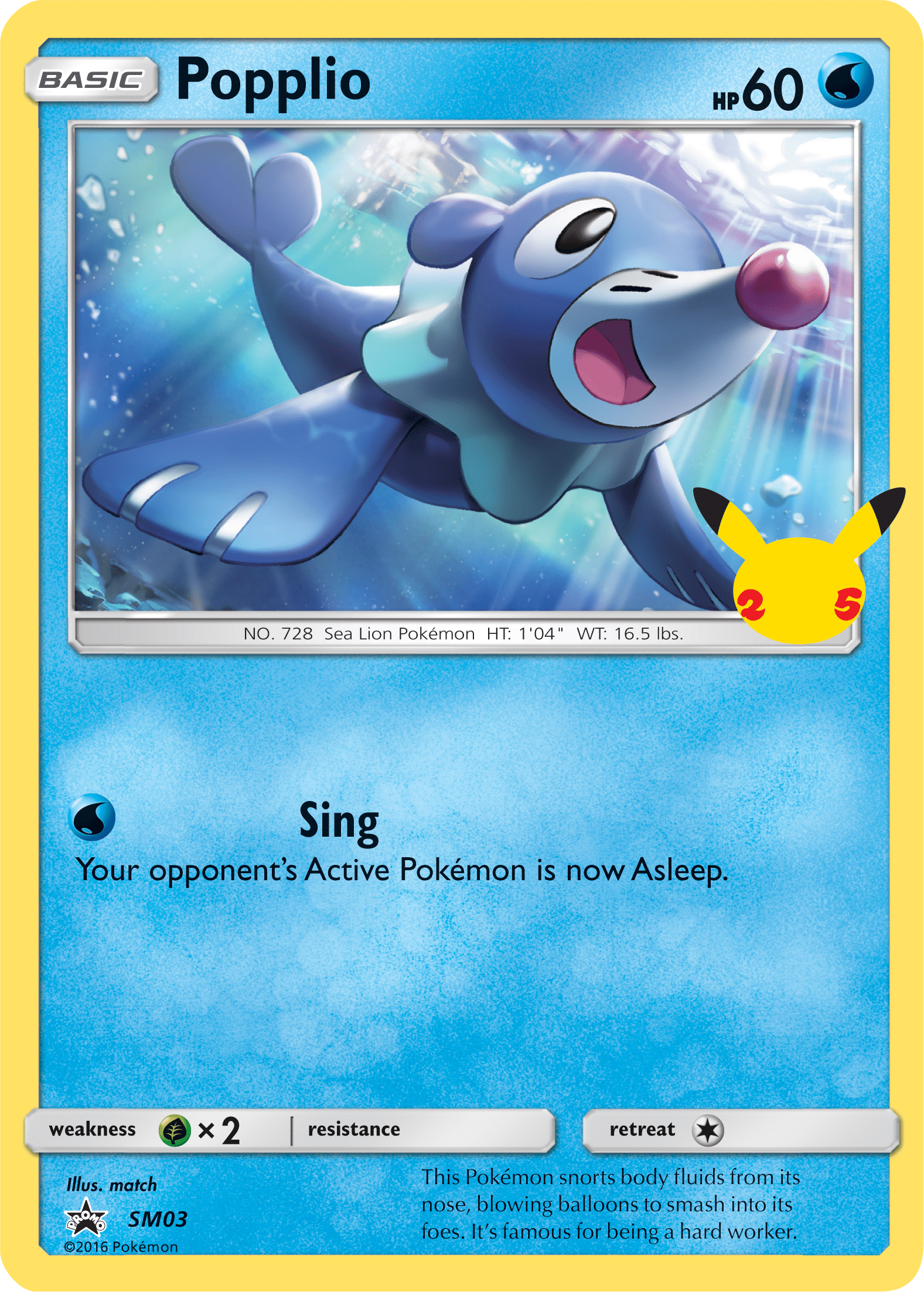 Popplio (SM03) (Jumbo Card) [First Partner Pack] Pokemon Single Pokémon  | Multizone: Comics And Games