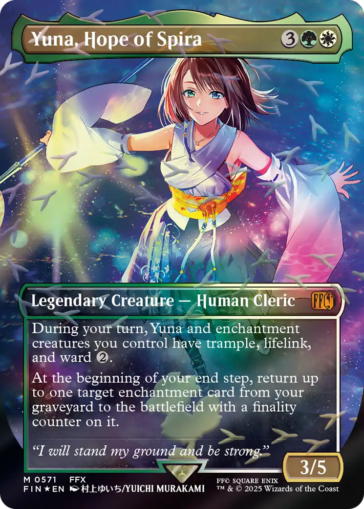 Yuna, Hope of Spira (Borderless) (Chocobo Track Foil) [FINAL FANTASY] MTG Single Magic: The Gathering  | Multizone: Comics And Games