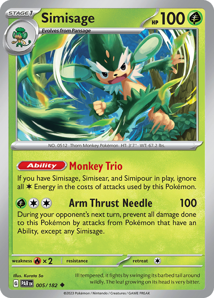 Simisage (005/182) [Scarlet & Violet: Paradox Rift] Pokemon Single Pokémon  | Multizone: Comics And Games
