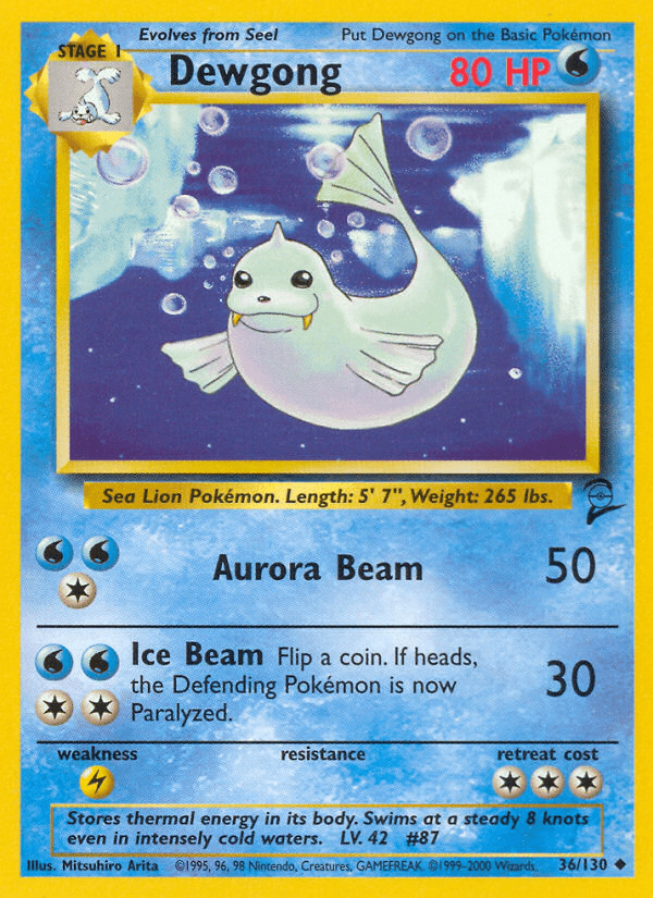 Dewgong (36/130) [Base Set 2] Pokemon Single Pokémon  | Multizone: Comics And Games
