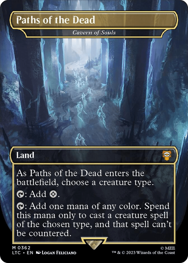 Paths of the Dead - Cavern of Souls (Borderless) (Surge Foil Realms and Relics) [The Lord of the Rings: Tales of Middle-Earth Commander] MTG Single Magic: The Gathering  | Multizone: Comics And Games