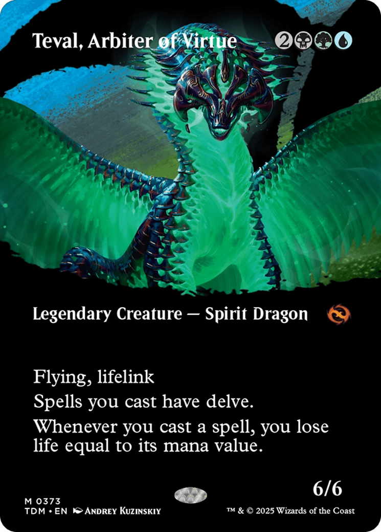 Teval, Arbiter of Virtue (Borderless) [Tarkir: Dragonstorm] MTG Single Magic: The Gathering  | Multizone: Comics And Games