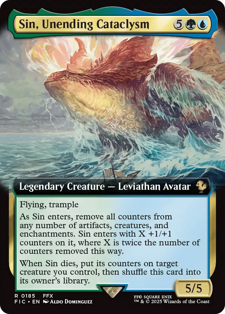 Sin, Unending Cataclysm (Extended Art) [FINAL FANTASY Commander] MTG Single Magic: The Gathering  | Multizone: Comics And Games