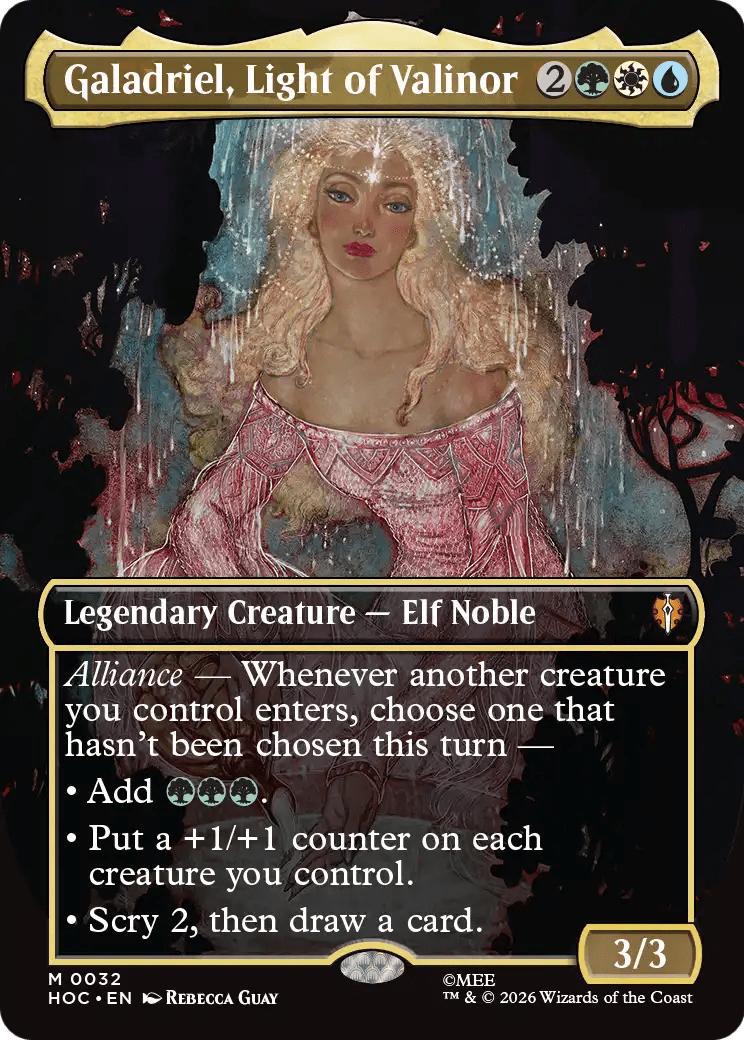 Galadriel, Light of Valinor (Borderless) [The Hobbit: Eternal-Legal] MTG Single Magic: The Gathering  | Multizone: Comics And Games