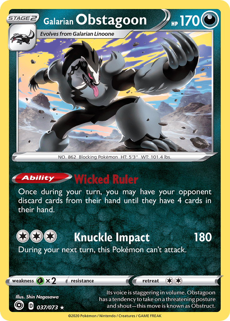 Galarian Obstagoon (037/073) [Sword & Shield: Champion's Path] Pokemon Single Pokémon  | Multizone: Comics And Games