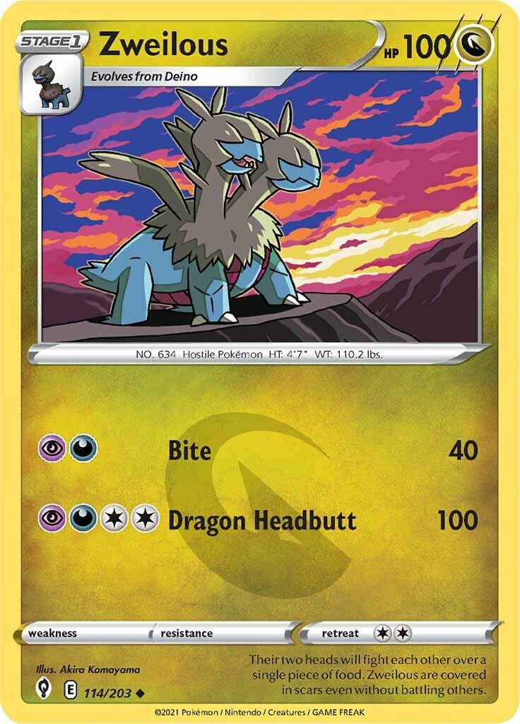 Zweilous (114/203) [Sword & Shield: Evolving Skies] Pokemon Single Pokémon  | Multizone: Comics And Games