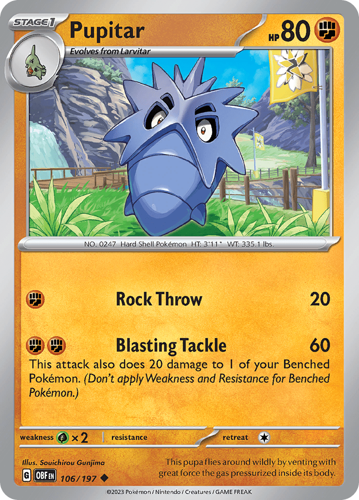 Pupitar (106/197) [Scarlet & Violet: Obsidian Flames] Pokemon Single Pokémon  | Multizone: Comics And Games
