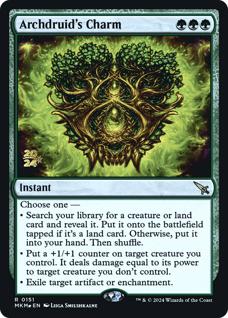 Archdruid's Charm [Murders at Karlov Manor Prerelease Promos] MTG Single Magic: The Gathering  | Multizone: Comics And Games