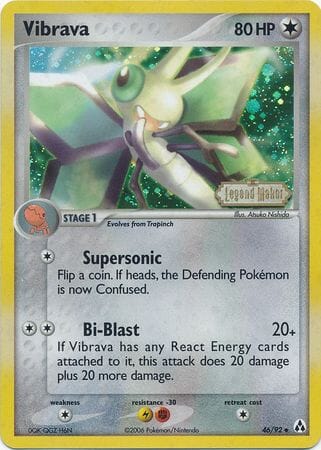 Vibrava (46/92) (Stamped) [EX: Legend Maker] Pokemon Single Pokémon  | Multizone: Comics And Games