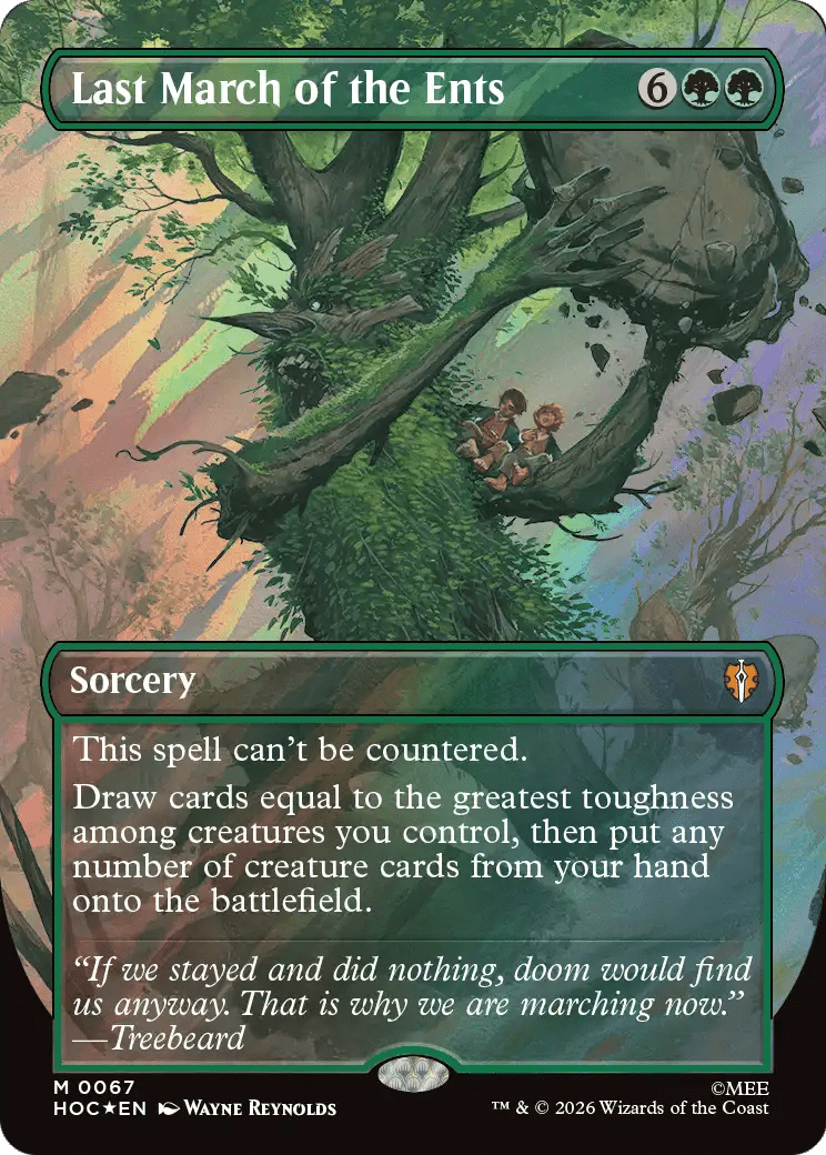 Last March of the Ents (Borderless) (Surge Foil) [The Hobbit: Eternal-Legal] MTG Single Magic: The Gathering  | Multizone: Comics And Games