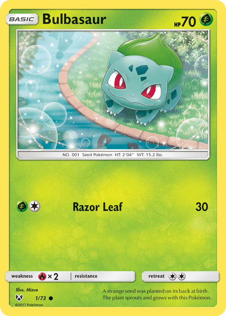 Bulbasaur (1/73) [Sun & Moon: Shining Legends] Pokemon Single Pokémon  | Multizone: Comics And Games