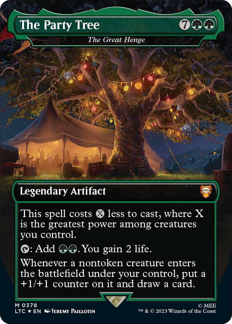 The Party Tree - The Great Henge (Borderless) (Surge Foil Realms and Relics) [The Lord of the Rings: Tales of Middle-Earth Commander] MTG Single Magic: The Gathering  | Multizone: Comics And Games