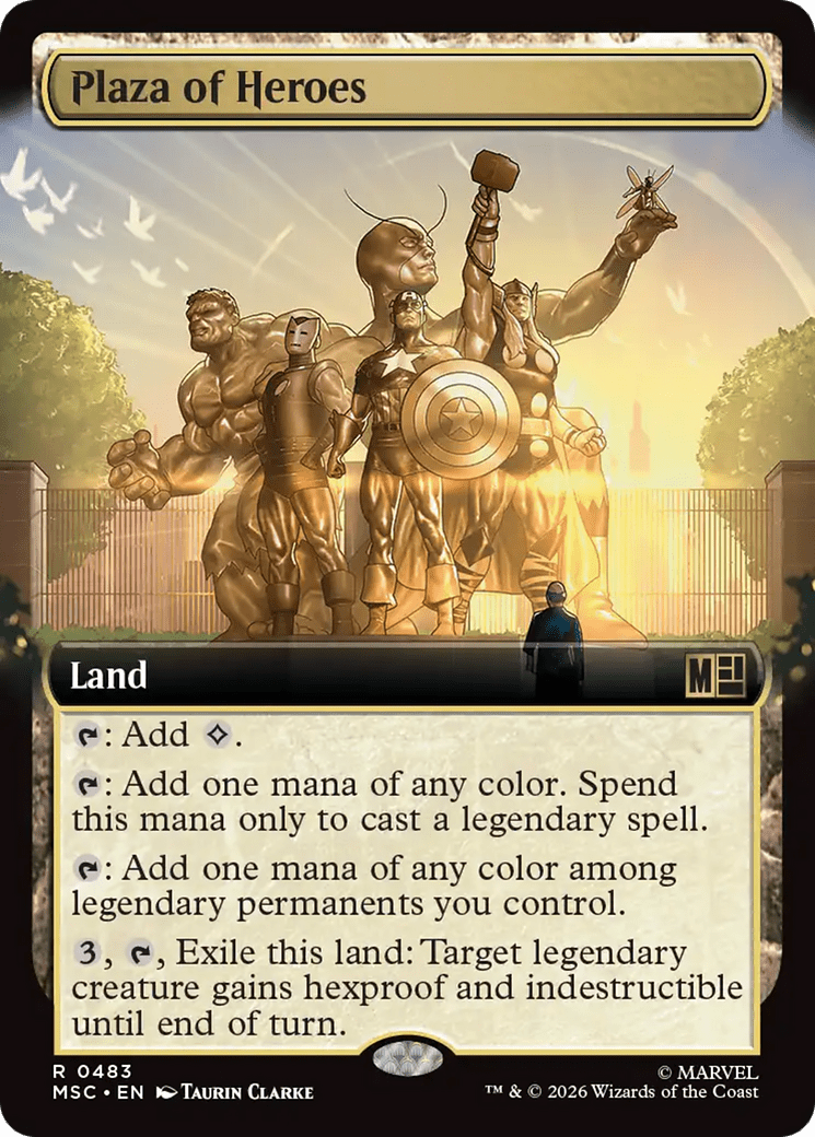 Plaza of Heroes (Extended Art) [Marvel Super Heroes Commander] MTG Single Magic: The Gathering  | Multizone: Comics And Games