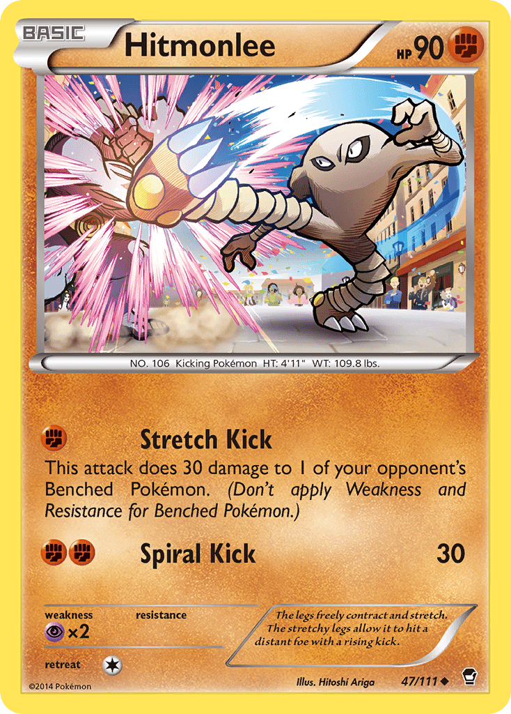 Hitmonlee (47/111) [XY: Furious Fists] Pokemon Single Pokémon  | Multizone: Comics And Games
