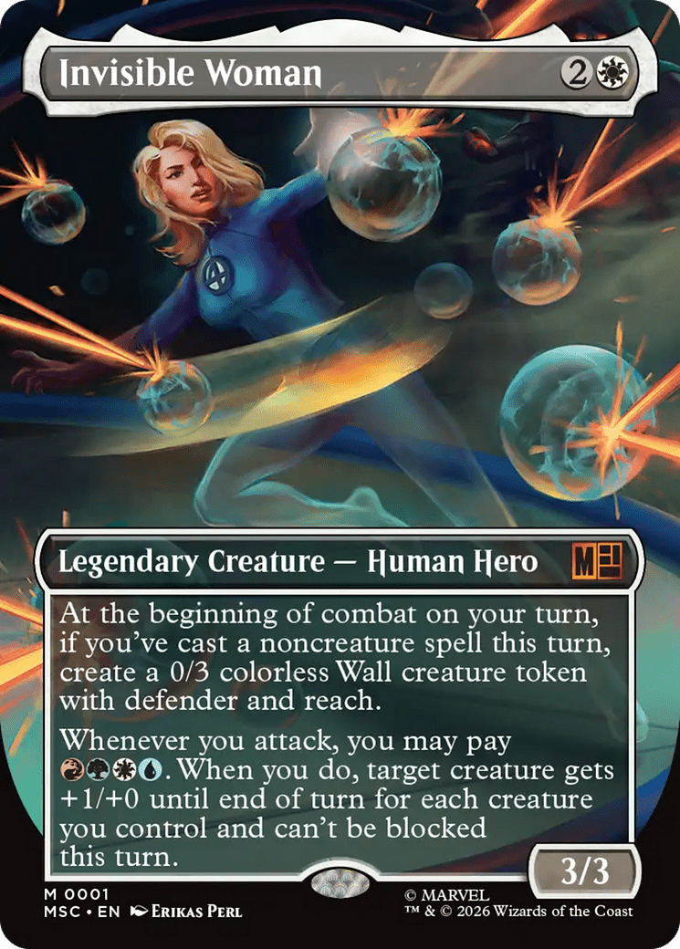 Invisible Woman (Borderless) [Marvel Super Heroes Commander] MTG Single Magic: The Gathering  | Multizone: Comics And Games