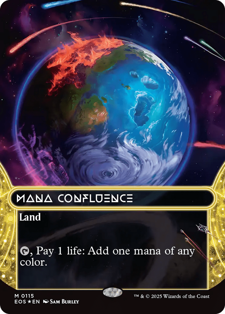 Mana Confluence (0115) (Borderless) (Galaxy Foil) [Edge of Eternities: Stellar Sights] MTG Single Magic: The Gathering  | Multizone: Comics And Games