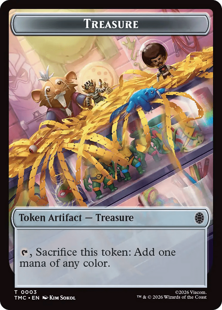 Treasure // Robot Double-Sided Token [Teenage Mutant Ninja Turtles Commander Tokens] MTG Single Magic: The Gathering  | Multizone: Comics And Games