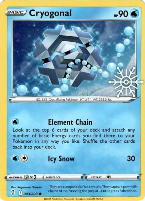 Cryogonal (043/203) (Holiday Calendar) [Sword & Shield: Evolving Skies] Pokemon Single Pokémon  | Multizone: Comics And Games