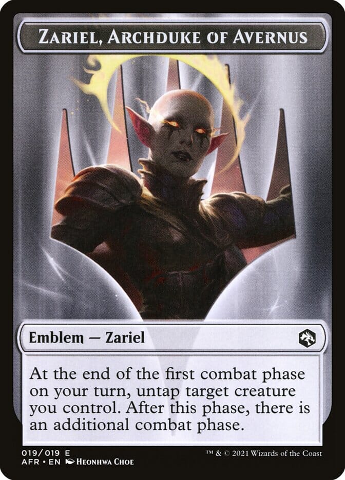 Spider // Zariel, Archduke of Avernus Emblem Double-Sided Token [Dungeons & Dragons: Adventures in the Forgotten Realms Tokens] MTG Single Magic: The Gathering  | Multizone: Comics And Games