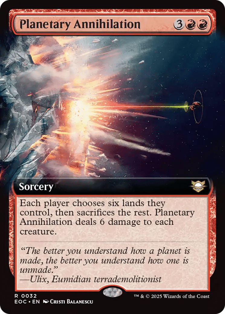 Planetary Annihilation (Extended Art) [Edge of Eternities Commander] MTG Single Magic: The Gathering  | Multizone: Comics And Games