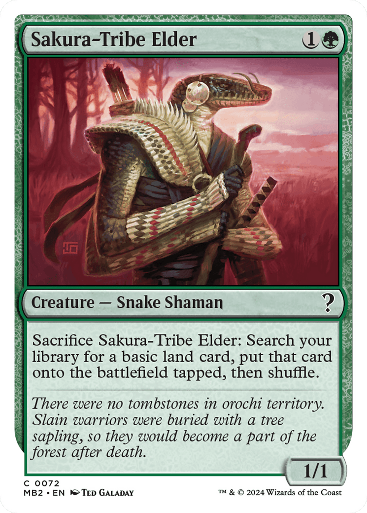 Sakura-Tribe Elder (White Border) [Mystery Booster 2] MTG Single Magic: The Gathering  | Multizone: Comics And Games