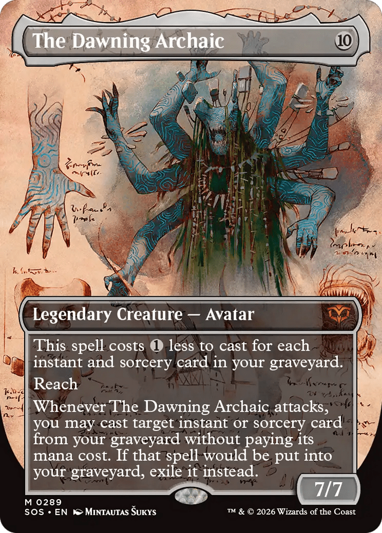 The Dawning Archaic (Borderless) [Secrets of Strixhaven] MTG Single Magic: The Gathering  | Multizone: Comics And Games