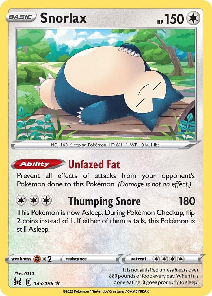Snorlax (143/196) [Sword & Shield: Lost Origin] Pokemon Single Pokémon  | Multizone: Comics And Games