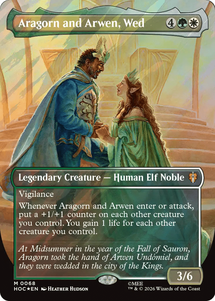Aragorn and Arwen, Wed (Borderless) (Surge Foil) [The Hobbit] MTG Single Magic: The Gathering  | Multizone: Comics And Games