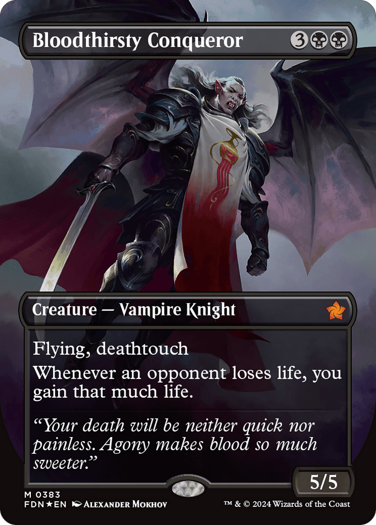 Bloodthirsty Conqueror (Borderless) (Mana Foil) [Foundations] MTG Single Magic: The Gathering  | Multizone: Comics And Games