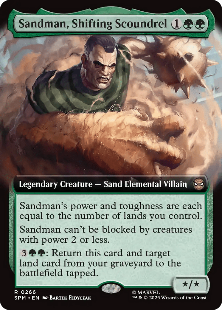 Sandman, Shifting Scoundrel (Extended Art) [Marvel's Spider-Man] MTG Single Magic: The Gathering  | Multizone: Comics And Games