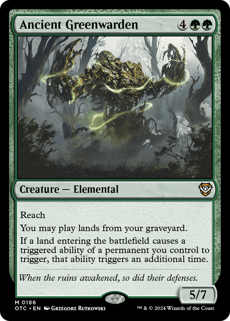 Ancient Greenwarden [Outlaws of Thunder Junction Commander] MTG Single Magic: The Gathering  | Multizone: Comics And Games