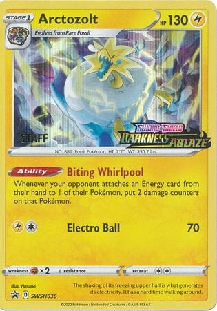 Arctozolt (SWSH036) (Staff Prerelease Promo) [Sword & Shield: Black Star Promos] Pokemon Single Pokémon  | Multizone: Comics And Games