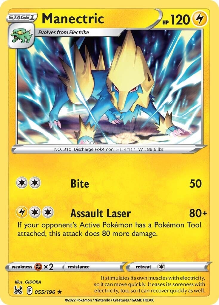 Manectric (055/196) [Sword & Shield: Lost Origin] Pokemon Single Pokémon  | Multizone: Comics And Games