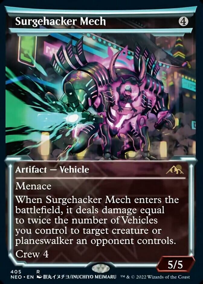 Surgehacker Mech (Showcase Soft Glow) [Kamigawa: Neon Dynasty] MTG Single Magic: The Gathering  | Multizone: Comics And Games